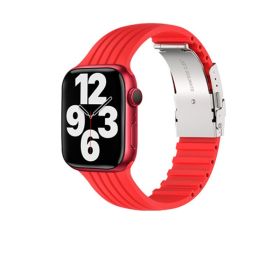 Silicone Stripe IWatch Strap For Men And Women (Option: Red-42or44or45mm)
