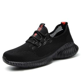 Men's Fashionable Breathable Steel Head Stab-resistant Midsole Light Work Shoes (Option: Black Bottom-35)