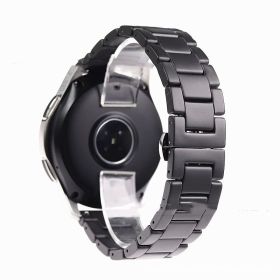 Five-pearl Ceramic Stainless Steel Black Frosted Strap (Option: Full matte black-22MM)