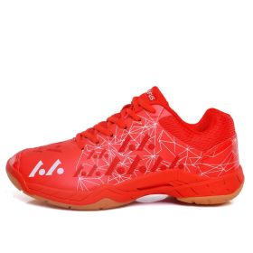 Men's Training Non-slip Shock Absorption Badminton Shoes (Option: Red-35)