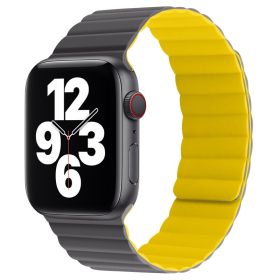Double-sided Magnetic Absorption IWatch Strap (Option: Greyish yellow-42or44or45mm)