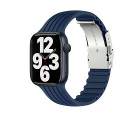 Silicone Stripe IWatch Strap For Men And Women (Option: Midnight Blue-42or44or45mm)