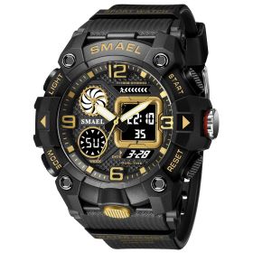 Multifunctional Waterproof Luminous Outdoor Electronic Watch (Option: Black Gold)