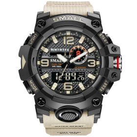 Men's Multi-functional Watch Luminous Waterproof Outdoor (Color: Khaki)