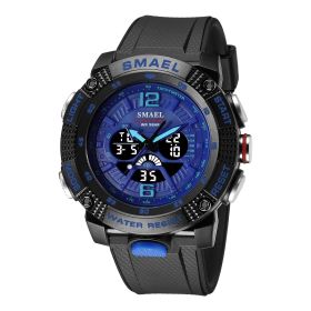 Outdoor Sports Multifunctional Luminous Men's Watch (Option: Black And Blue)