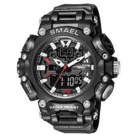 Trendy Multifunctional Waterproof Outdoor Sports Watch (Color: Black)