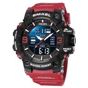Men's Watch Multifunctional Sports Waterproof (Color: Red)