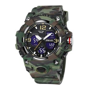 Men's Trendy Multi-function Watrproof Watch (Option: Camouflage Army Green)