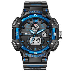 Shockproof Electronic Watch Multi-function (Option: 8045 Black Blue)