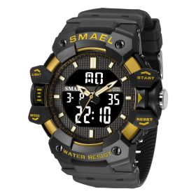 Waterproof Student Electronic Sports Watch (Option: Black Gold)