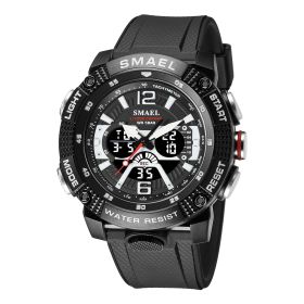 Outdoor Sports Multifunctional Luminous Men's Watch (Option: Black And White)