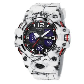 Men's Trendy Multi-function Watrproof Watch (Option: Camouflage White)