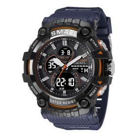 Double Display Digital Waterproof Luminous Men's Watch (Option: Sapphire Blue)