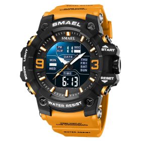 Men's Watch Multifunctional Sports Waterproof (Color: Orange)