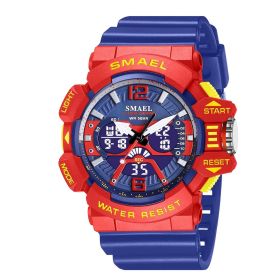 Sports Student Electronic Watch Outdoor Waterproof (Option: Blue Red)