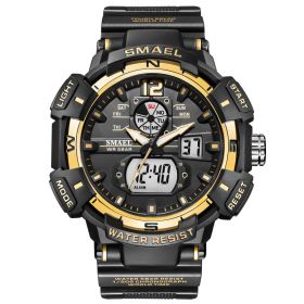 Shockproof Electronic Watch Multi-function (Option: 8045 Black Gold)