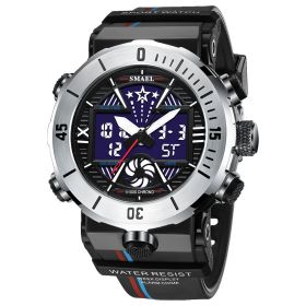 Sports Waterproof Trend Electronic Men's Watch (Color: silver)