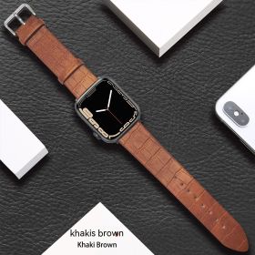 Cross-border Applicable Watch Strap Pattern Watch Strap (Option: Kaki Brown-22mm 384041mm)