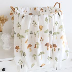 Bamboo Cotton Cloth Bag Single Baby Wrapping Blanket Cover Blanket (Option: Ink Mushroom-120x120)