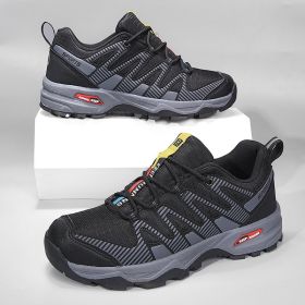 Plus Size Men's Trendy Unique Casual Sports Shoes Off-road Outdoor Climbing Boots (Option: ZH K800 Black-39)