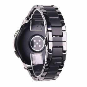 Five-pearl Ceramic Stainless Steel Black Frosted Strap (Option: Matte black room black matte-22MM)