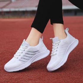 Running Women's  Middle-aged Leisure Mesh Surface Shoes (Option: Bao 205 White-41)