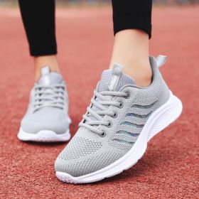 Running Women's  Middle-aged Leisure Mesh Surface Shoes (Option: Bao 205 Gray-38)