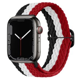 Apple Watch Watchband Adjustable Nylon Braided For Apple Watch7 Strap (Option: Blype Black And White Red-42\44\45\49mm)