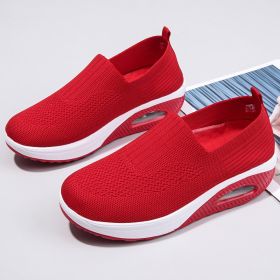 Women's Middle-aged And Elderly Mom Mesh Outdoor Running Shoes (Option: Red-39)