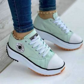 Speedy 2023classic White Canvas Shoes Women Sneakers Solid (Option: Green-39)